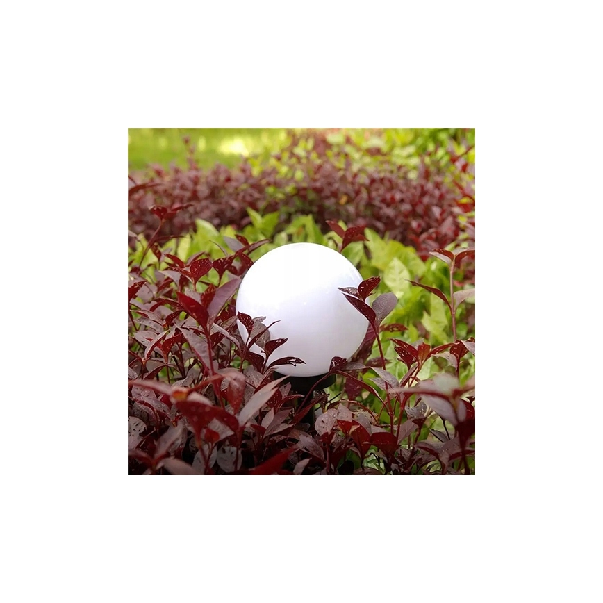 LED solarna svjetiljka 1,2 V, 6500 K, 200 mAh, Ø 10 cm, IP44, bijela/crna