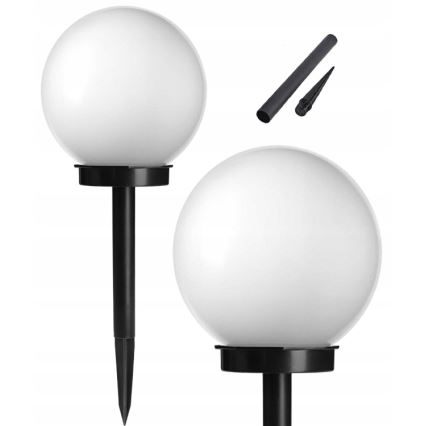 LED solarna svjetiljka 1,2 V, 6500 K, 200 mAh, Ø 10 cm, IP44, bijela/crna