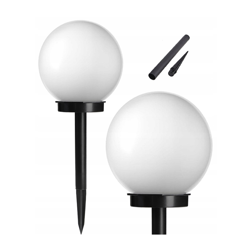 LED solarna svjetiljka 1,2 V, 6500 K, 200 mAh, Ø 10 cm, IP44, bijela/crna