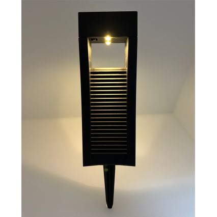 LED Solarna svjetiljka 2xLED/1,2V 200 mAh IP44 crna