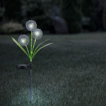 LED Solarna svjetiljka ALLIUM LED/1,2V 6500K 600 mAh IP44 crna
