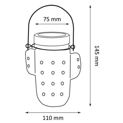 LED Solarna svjetiljka CACTUS LED/1,2V IP44