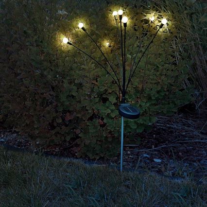 LED Solarna svjetiljka FIORINI 8xLED/1,2V 600mAh IP44 crna