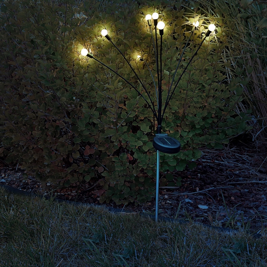 LED Solarna svjetiljka FIORINI 8xLED/1,2V 600mAh IP44 crna