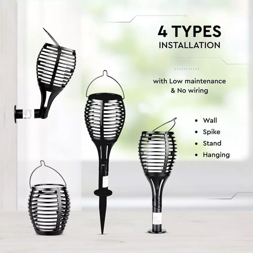 LED solarna svjetiljka FLAME 4 u 1 LED/0,45W/3,7V IP44 500 mAh