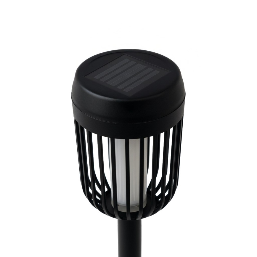 LED solarna svjetiljka FLAME LED/1,2V 100 mAh 1800K 37 cm IP44 crna