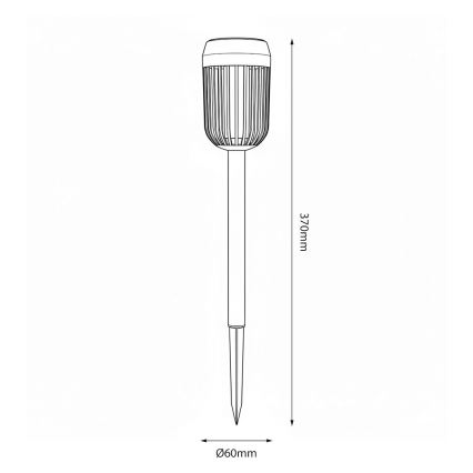 LED solarna svjetiljka FLAME LED/1,2V 100 mAh 1800K 37 cm IP44 crna