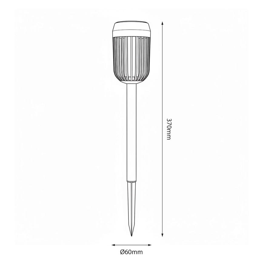 LED solarna svjetiljka FLAME LED/1,2V 100 mAh 1800K 37 cm IP44 crna