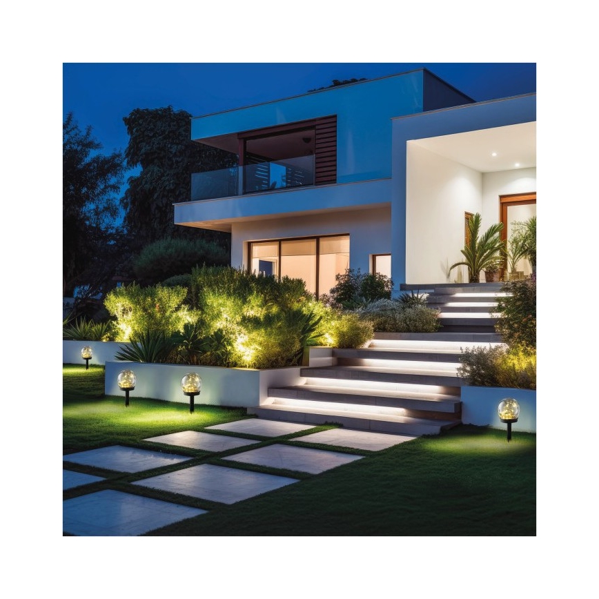 LED solarna svjetiljka GLEAM LED/1,2V 3000K IP44 40 mAh prozirna/crna