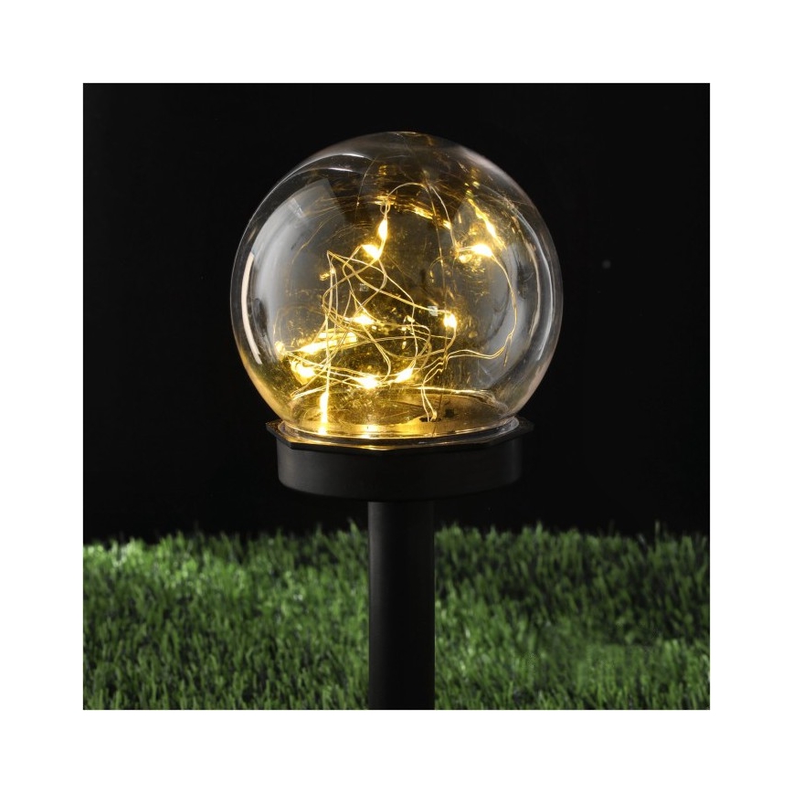 LED solarna svjetiljka GLEAM LED/1,2V 3000K IP44 40 mAh prozirna/crna