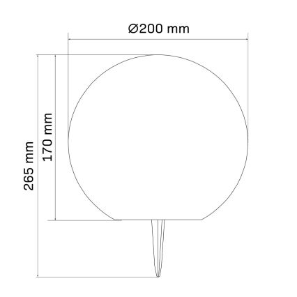LED solarna svjetiljka KULA LED/3,2V 3000/4000/6500K, promjer 20 cm, 500 mAh, IP65, bijela