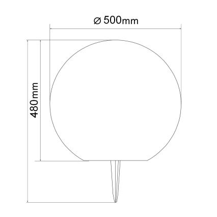 LED solarna svjetiljka KULA LED/3,7 V 3000/4000/6500K Ø 50 cm 2000 mAh IP65 bijela