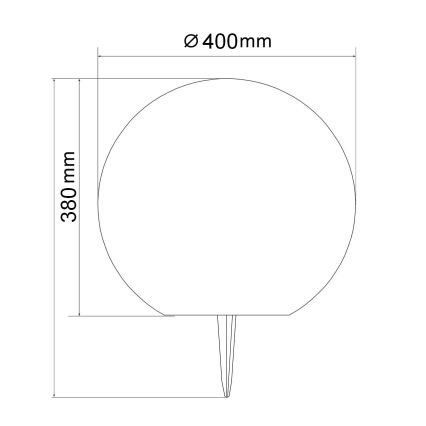 LED solarna svjetiljka KULA LED/3,7V 3000/4000/6500K prom. 40 cm 2000 mAh IP65 bijela