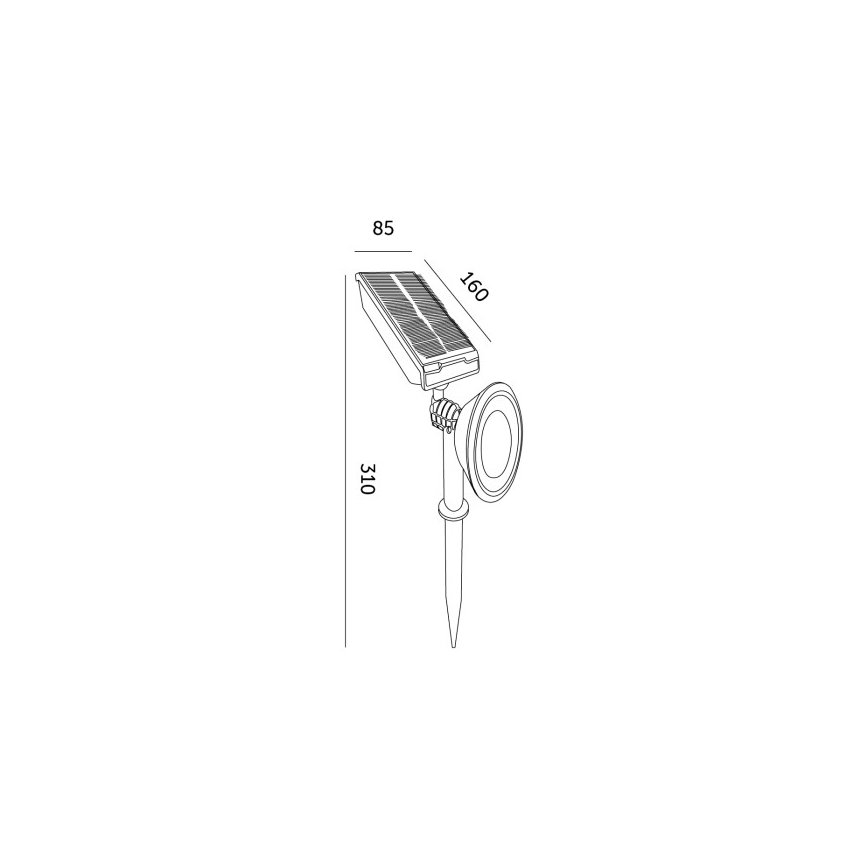 LED solarna svjetiljka LANCE LED/3,7V 6000K IP44 1500 mAh