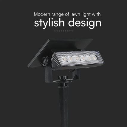 LED Solarna svjetiljka LED/0,9W/3,7V 3000K IP65 1200 mAh crna