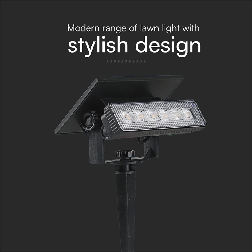 LED Solarna svjetiljka LED/0,9W/3,7V 3000K IP65 1200 mAh crna