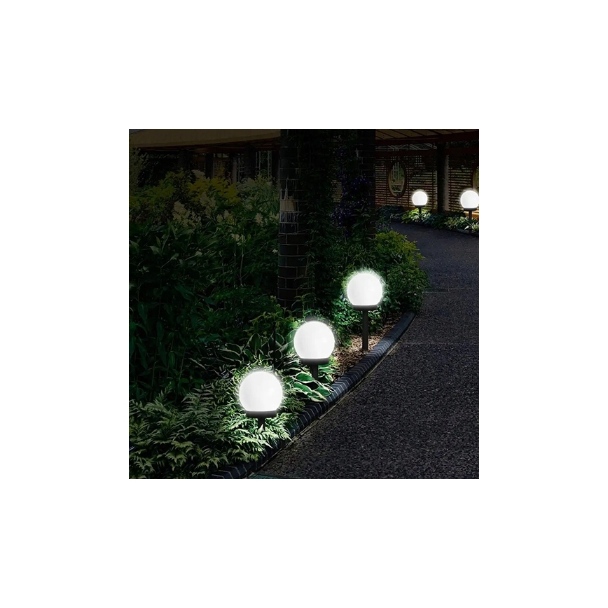 LED solarna svjetiljka LED/1,2 V, 6500 K, 200 mAh, promjer 20 cm, IP44, bijela/crna