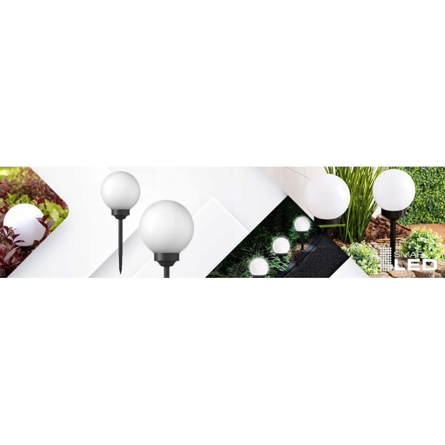 LED solarna svjetiljka LED/1,2 V, 6500 K, 200 mAh, promjer 20 cm, IP44, bijela/crna