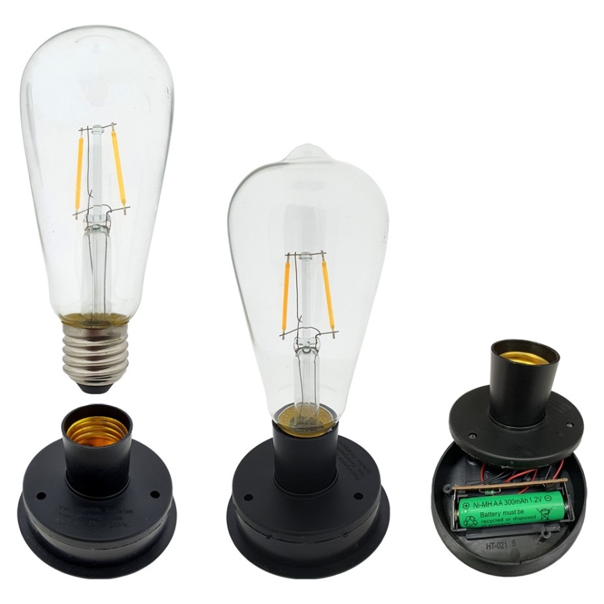 LED Solarna svjetiljka LUISA 1xE27/1,2V IP44