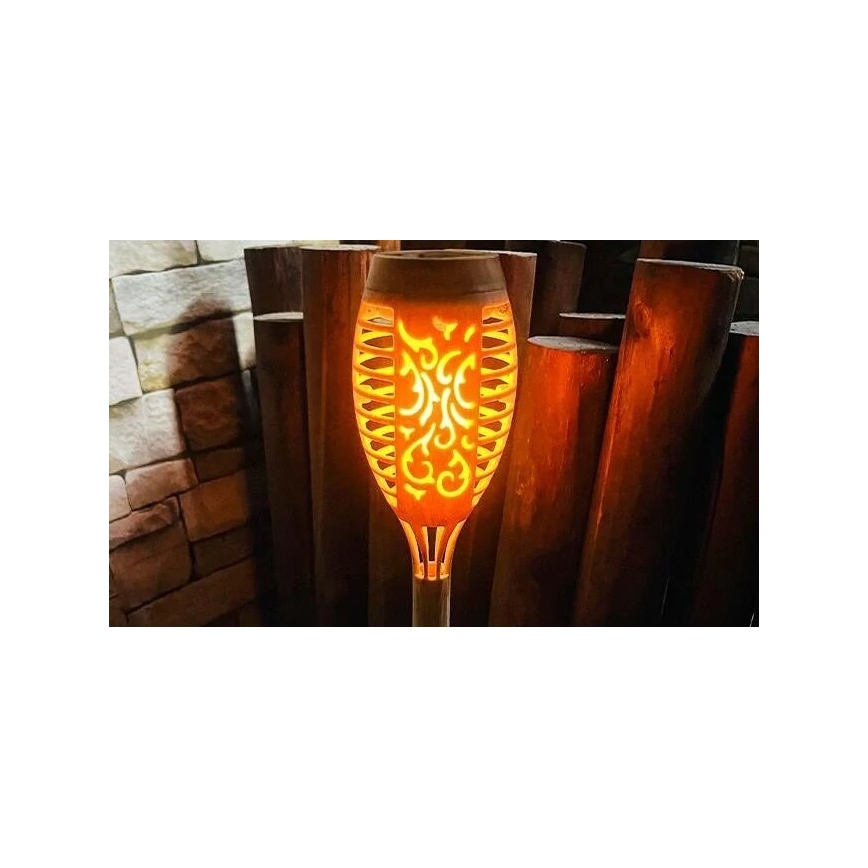 LED Solarna svjetiljka MINISPARK BAMBOO LED/1,8W/5,5V IP44 bež