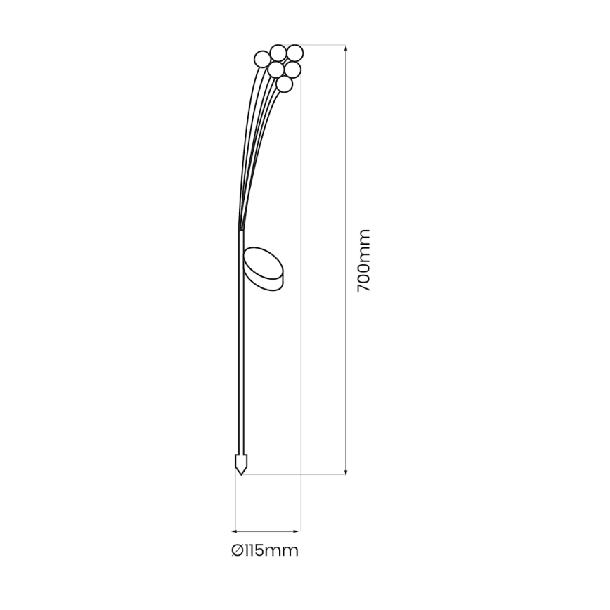 LED Solarna svjetiljka MULTI LED/0,06W/1,2V 150 mAh IP44 crna