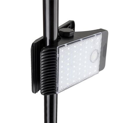 LED Solarna svjetiljka sa senzorom za pokret i dan/noć CLIPS LED/4W/1200 mAh 3,7V IP44 crna