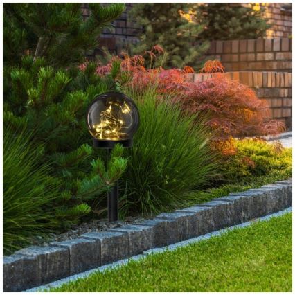 LED solarna svjetiljka sa senzorom GLEAM LED/1,2V 3000K IP44 40 mAh zadimljena/crna