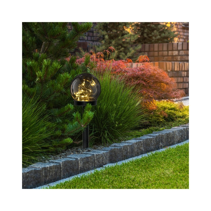 LED solarna svjetiljka sa senzorom GLEAM LED/1,2V 3000K IP44 40 mAh zadimljena/crna