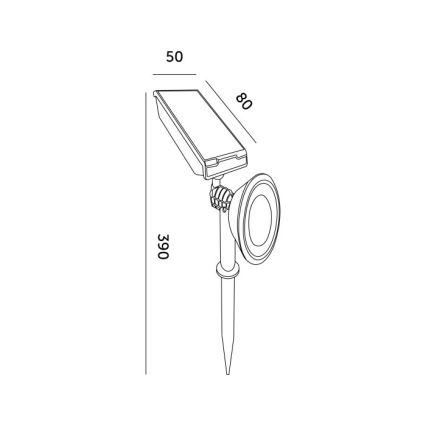 LED solarna svjetiljka sa senzorom LANCE LED/1xAA 4000K IP44 300 mAh