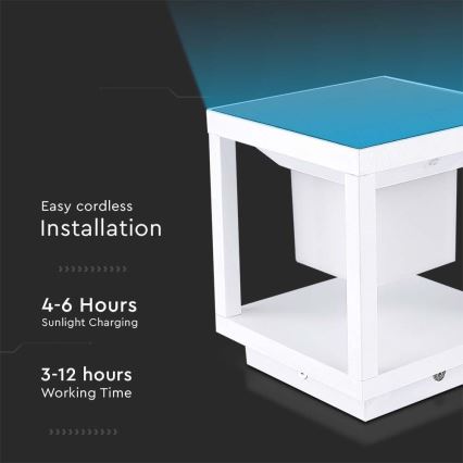 LED Solarna svjetiljka sa senzorom LED/2W/5,5V 3000K IP65 2600 mAh bijela