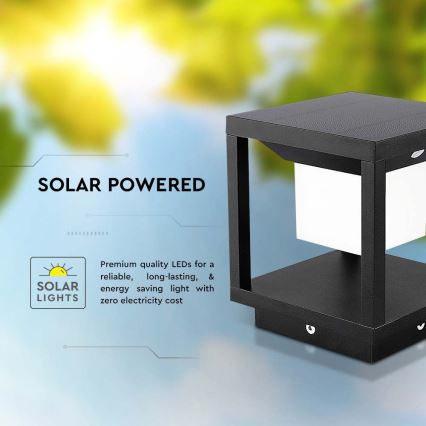 LED solarna svjetiljka sa senzorom LED/2W/5,5V 3000K IP65 2600 mAh crna