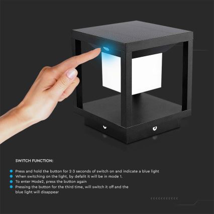 LED solarna svjetiljka sa senzorom LED/2W/5,5V 3000K IP65 2600 mAh crna