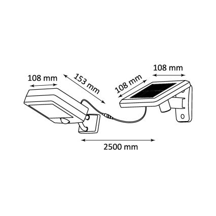 LED Solarna svjetiljka sa senzorom pokreta i dan/noć LED/3xAA IP44