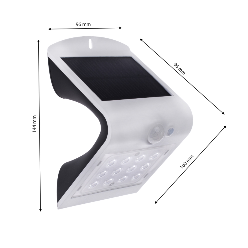 LED Solarna svjetiljka sa senzorom pokreta LED/1,5W/1200 mAh 3,7V IP65
