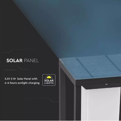 LED Solarna svjetiljka sa senzorom SAMSUNG CHIP LED/2W/3,7V IP65 2600 mAh