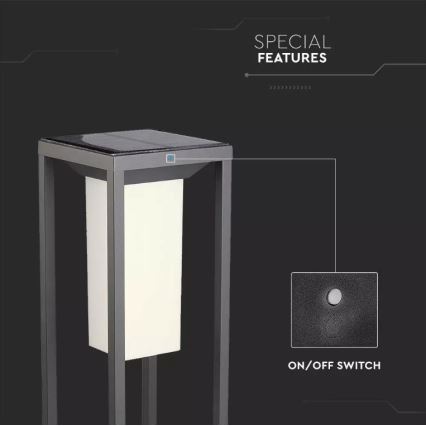 LED Solarna svjetiljka sa senzorom SAMSUNG CHIP LED/2W/3,7V IP65 2600 mAh