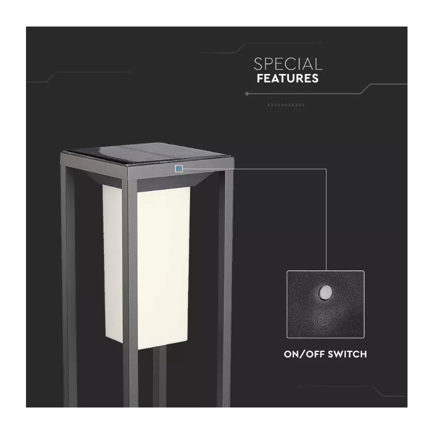 LED Solarna svjetiljka sa senzorom SAMSUNG CHIP LED/2W/3,7V IP65 2600 mAh