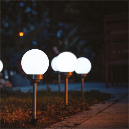 LED solarna svjetiljka sa senzorom SPHERE LED/1,2V 4000K IP44 200 mAh, promjer 20 cm