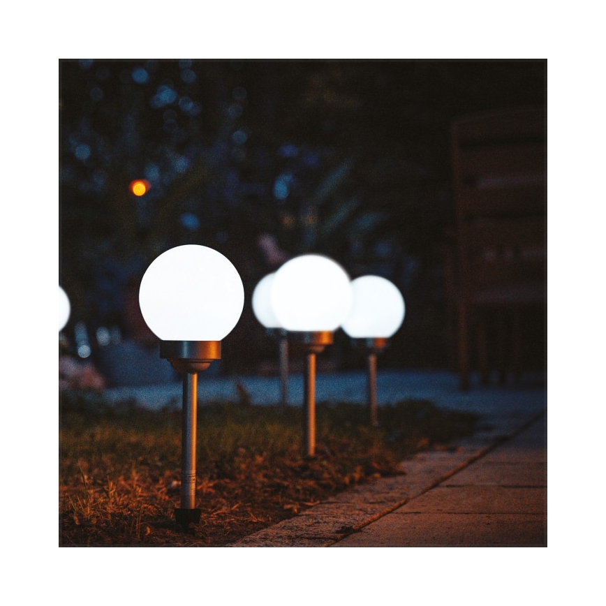 LED solarna svjetiljka sa senzorom SPHERE LED/1,2V 4000K IP44 200 mAh, promjer 20 cm