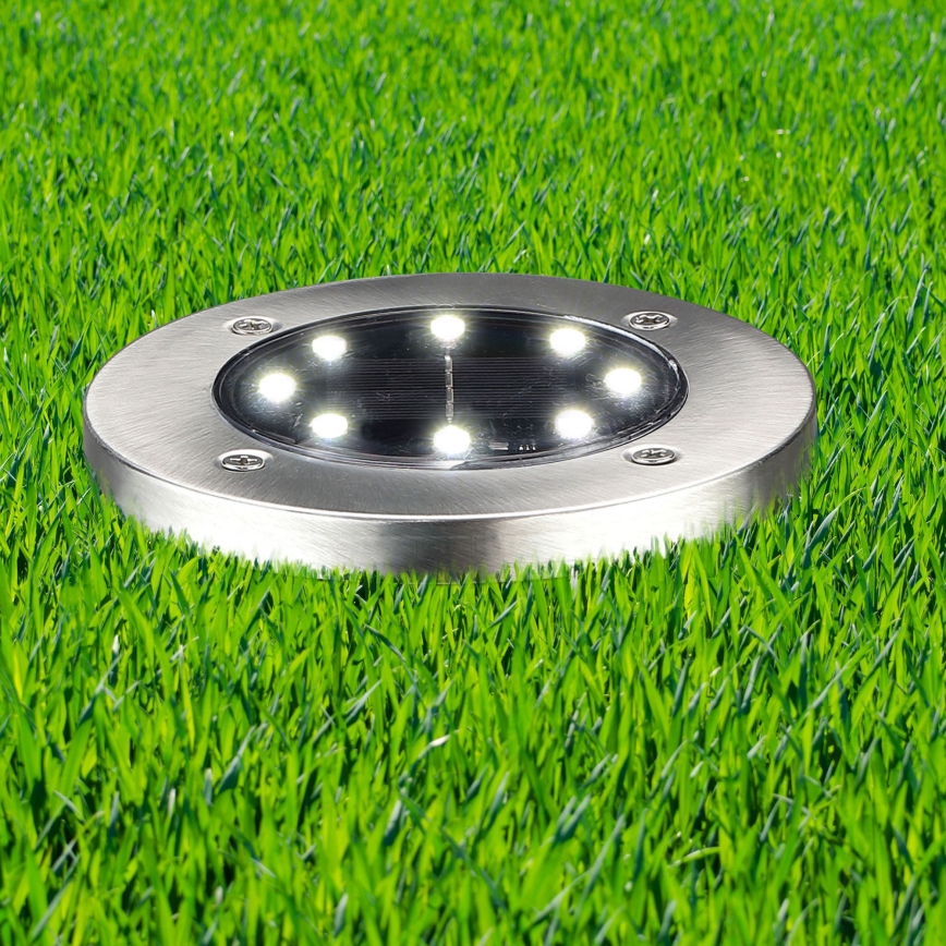LED solarna svjetiljka SOLLY LED/1,2 V 6500 K, promjer 11,5 cm, 300 mAh, IP44, krom