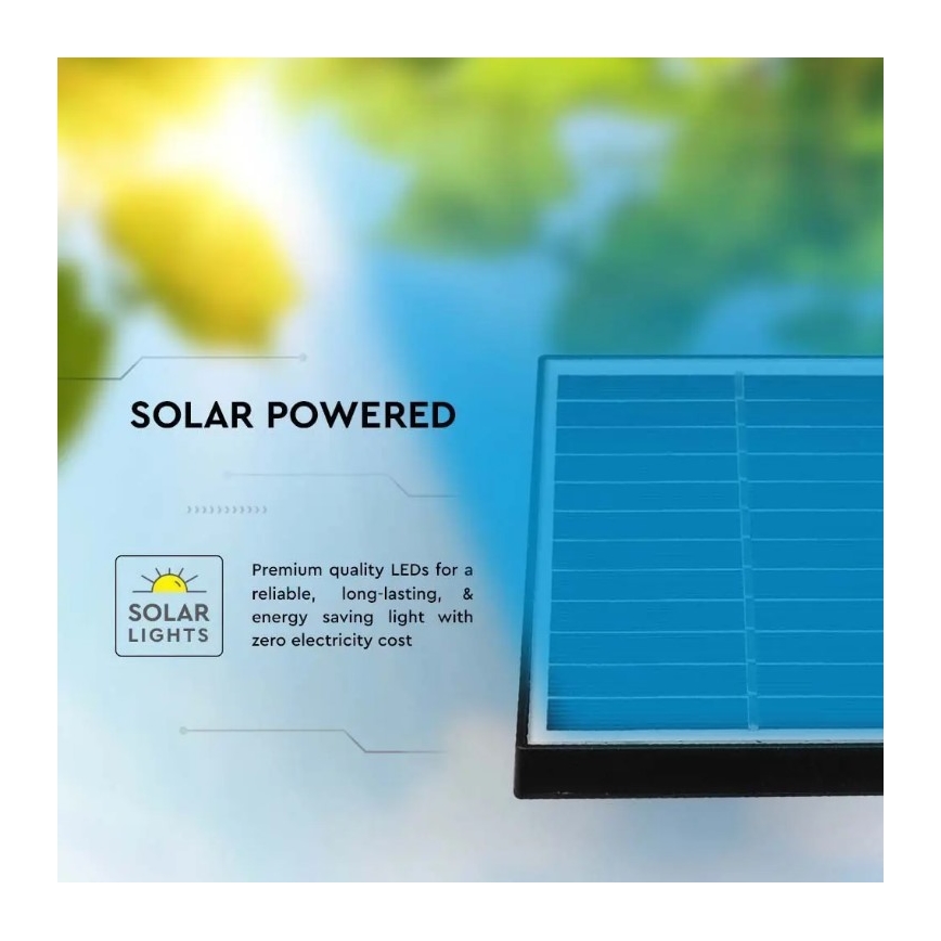 LED Solarna svjetiljka SPIKE LED/2W/5,5V IP65 3000K 1200 mAh