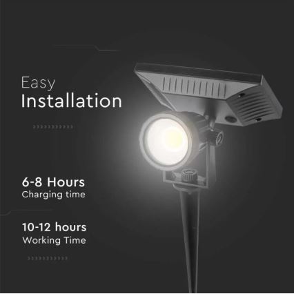 LED Solarna svjetiljka SPIKE LED/2W/5,5V IP65 3000K 1200 mAh