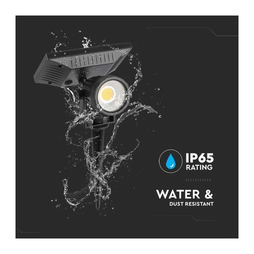 LED Solarna svjetiljka SPIKE LED/2W/5,5V IP65 3000K 1200 mAh