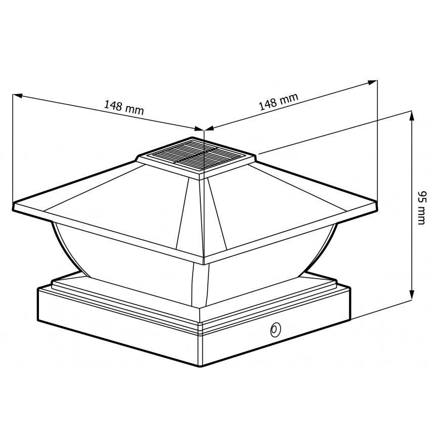 LED solarna svjetiljka TOYA LED/4,5W/230V 3000/6500K 600 mAh IP44 crna
