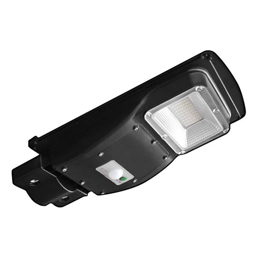 LED solarna ulična lampa s mogućnošću prigušivanja, senzorom pokreta i sumraka LED/6W/3,2V 6000K IP65 5000 mAh crna + daljinski upravljač
