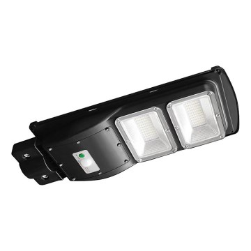 LED solarna ulična lampa s podesivim svjetlom, senzorom pokreta i sumraka LED/8W/3,2V 6000K IP65 9000 mAh crna + daljinski upravljač