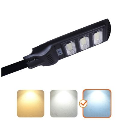 LED solarna ulična svjetiljka s mogućnošću prigušivanja, senzorom pokreta i sumraka URBI LED/8W/3,2V 6500K IP54 10000 mAh + daljinski upravljač