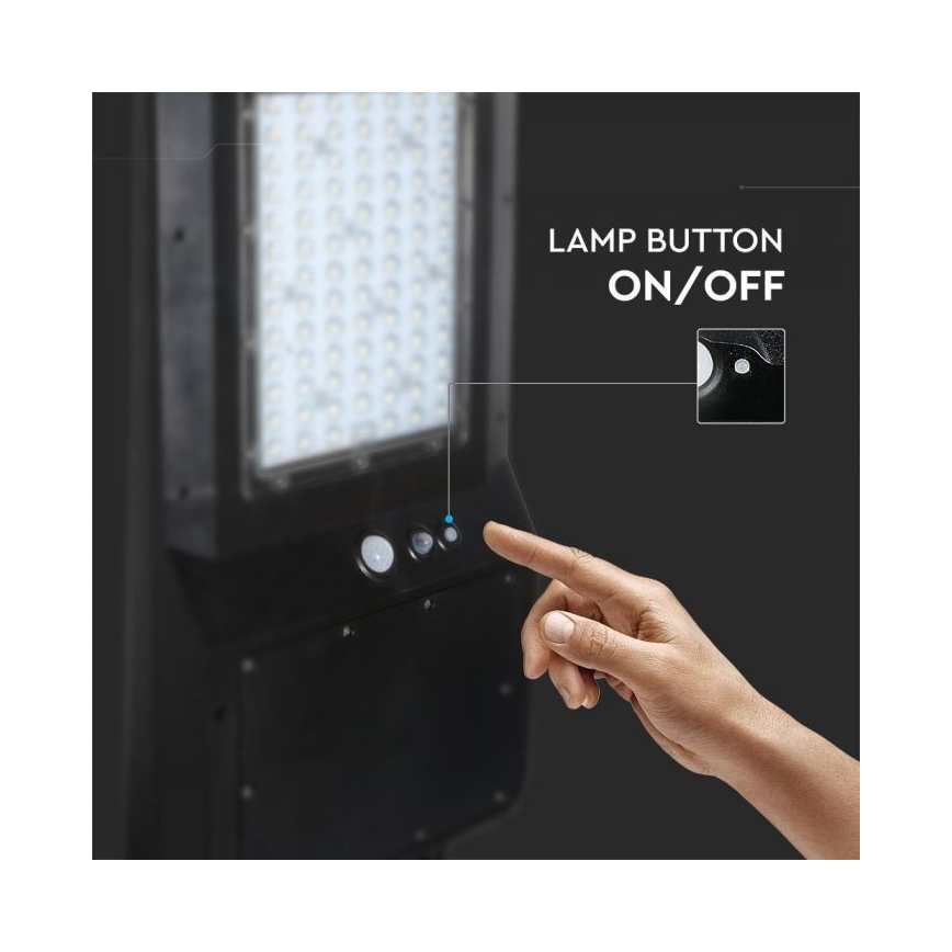 LED solarna ulična svjetiljka sa senzorom LED/40W/9,6V IP65 4000K + daljinski upravljač
