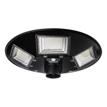 LED solarna ulična svjetiljka s mogućnošću prigušivanja i senzorom LED/22W/6V 18000 mAh 6500K IP65 crna + daljinski upravljač