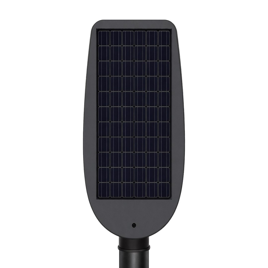 LED solarna ulična svjetiljka VENICE s prigušivanjem i senzorom LED/50W/3,2V 4000 mAh IP65 crna + daljinski upravljač